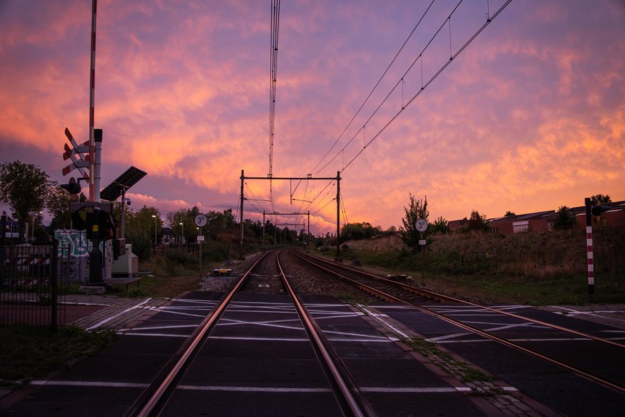 Tracks at dusk